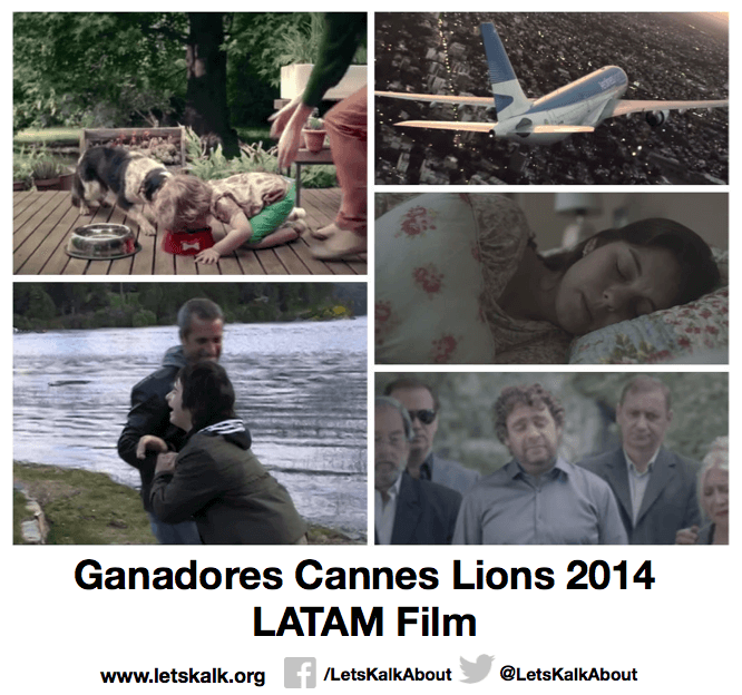 Lista de algunos ganadores América latina categoría: Film Cannes Lions 2014.